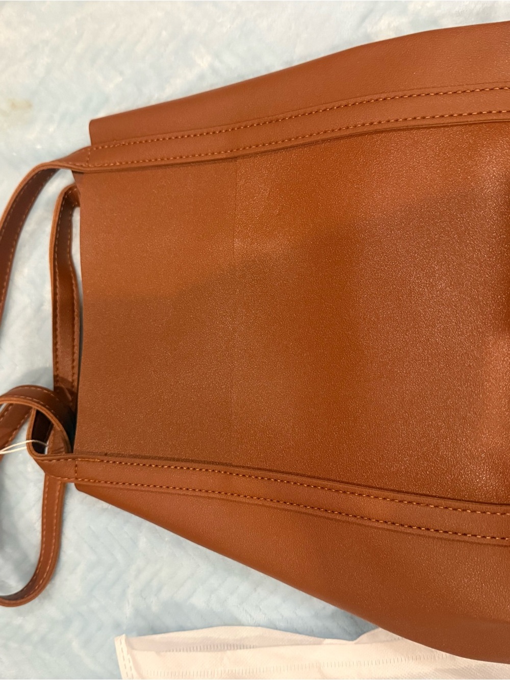Classic Women's Tan Satchel Tote - Minimal Leather Look